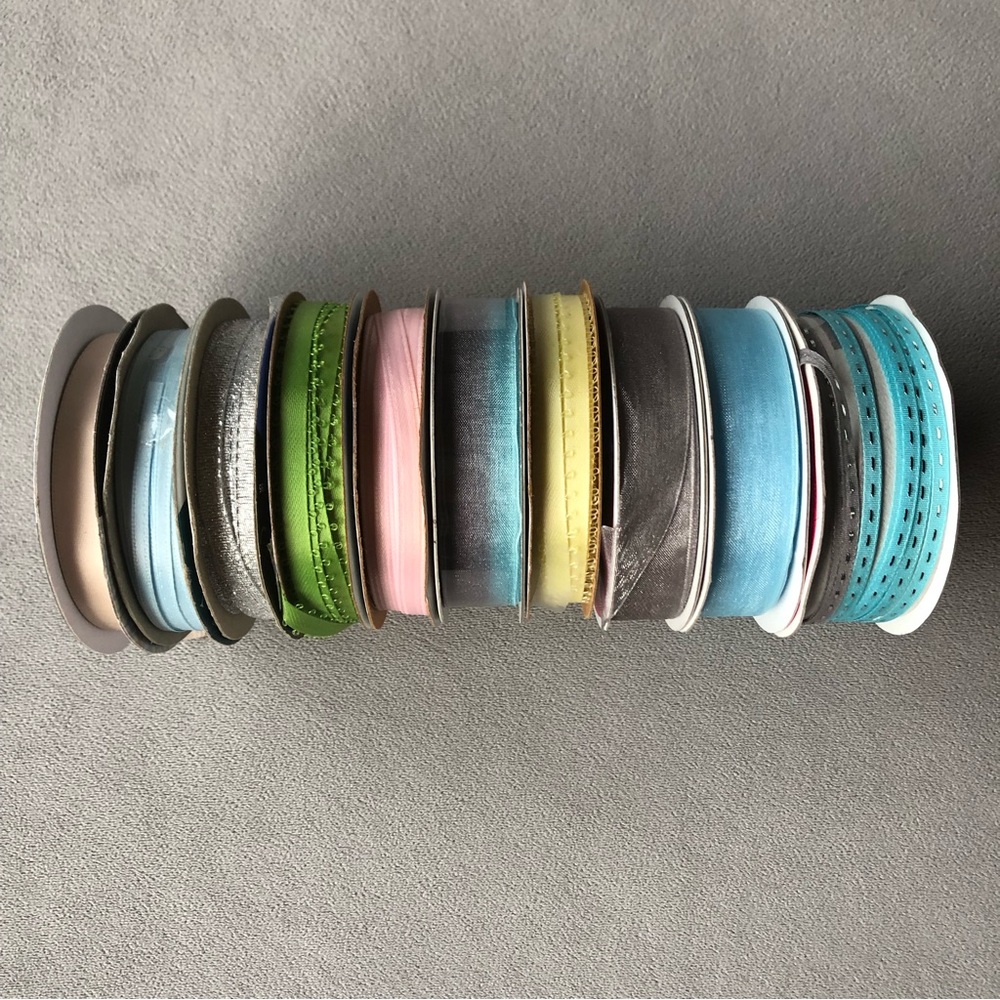10 Rolls of Ribbon ~ Sheer, Pastel, Silver and More!